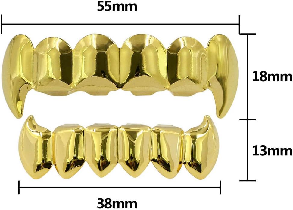 JINAO Vampire Fangs Teeth Grillz Top Bottom Set for Men Women image 2