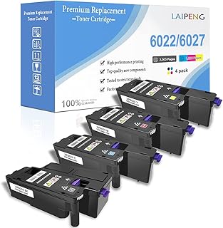 LAIPENG Compatible Toner Cartridges X6020 106R02759 106R02756 106R02757 106R02758 Replacement for Xerox Genuine Phaser 6020 6022 WorkCentre 6025 6027 6028 (BK/C/M/Y)