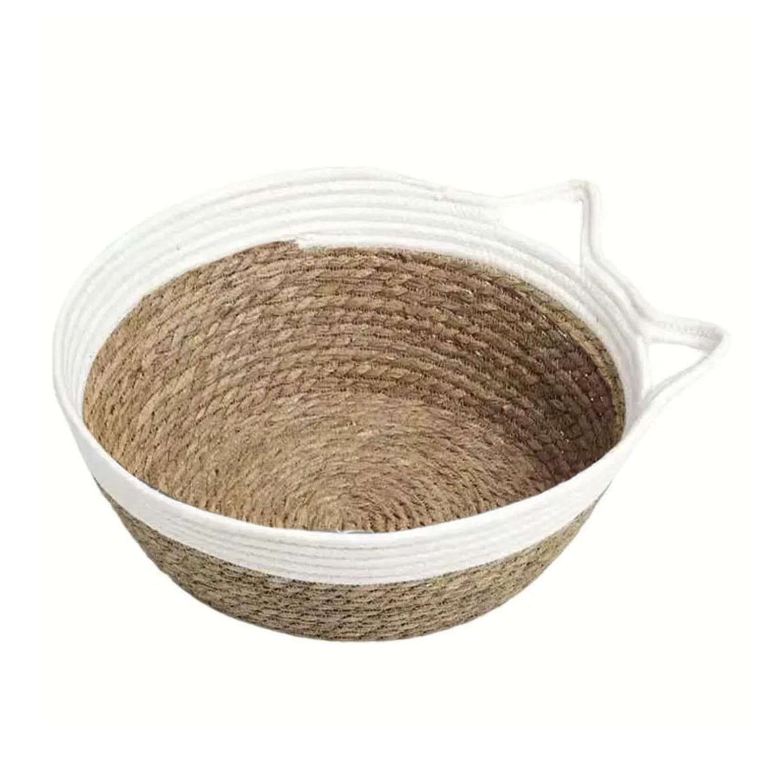 Cat house en paille tressée main, niche haut de gamme pour petit chien