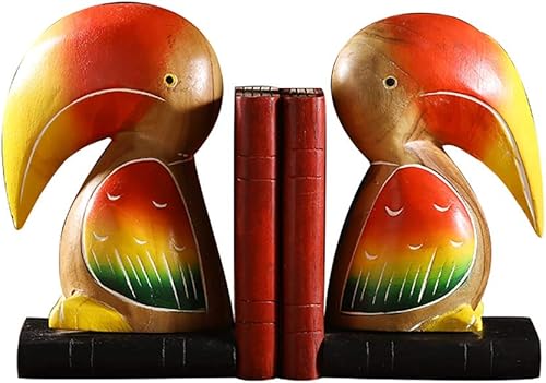 Sujetalibros decorativos de regalo sujetalibros decorativos estantes de libros decoración rústica de estantería pájaros en libros juego de