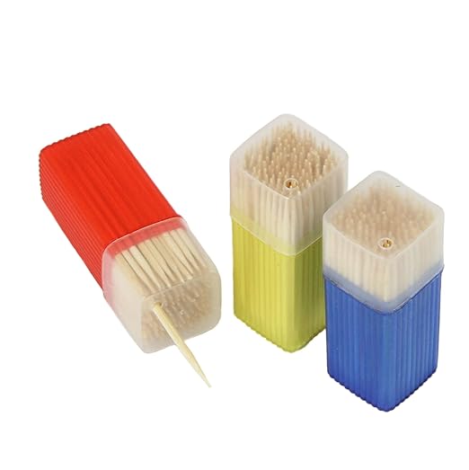 Chef Craft Select Bamboo Toothpick Holder with Toothpicks, 150 Count 3 Piece Set, Natural