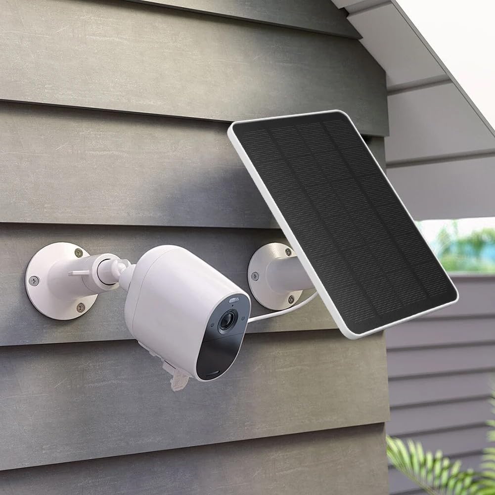 Pannello solare per fotocamere Arlo Pro 5S/4/3 Ultra/Ultra 2, per 10 W 5 V IP65 impermeabile, silicone monocristallino ad alta efficienza, supporto regolabile a 360°, cavo da 3 m (bianco)