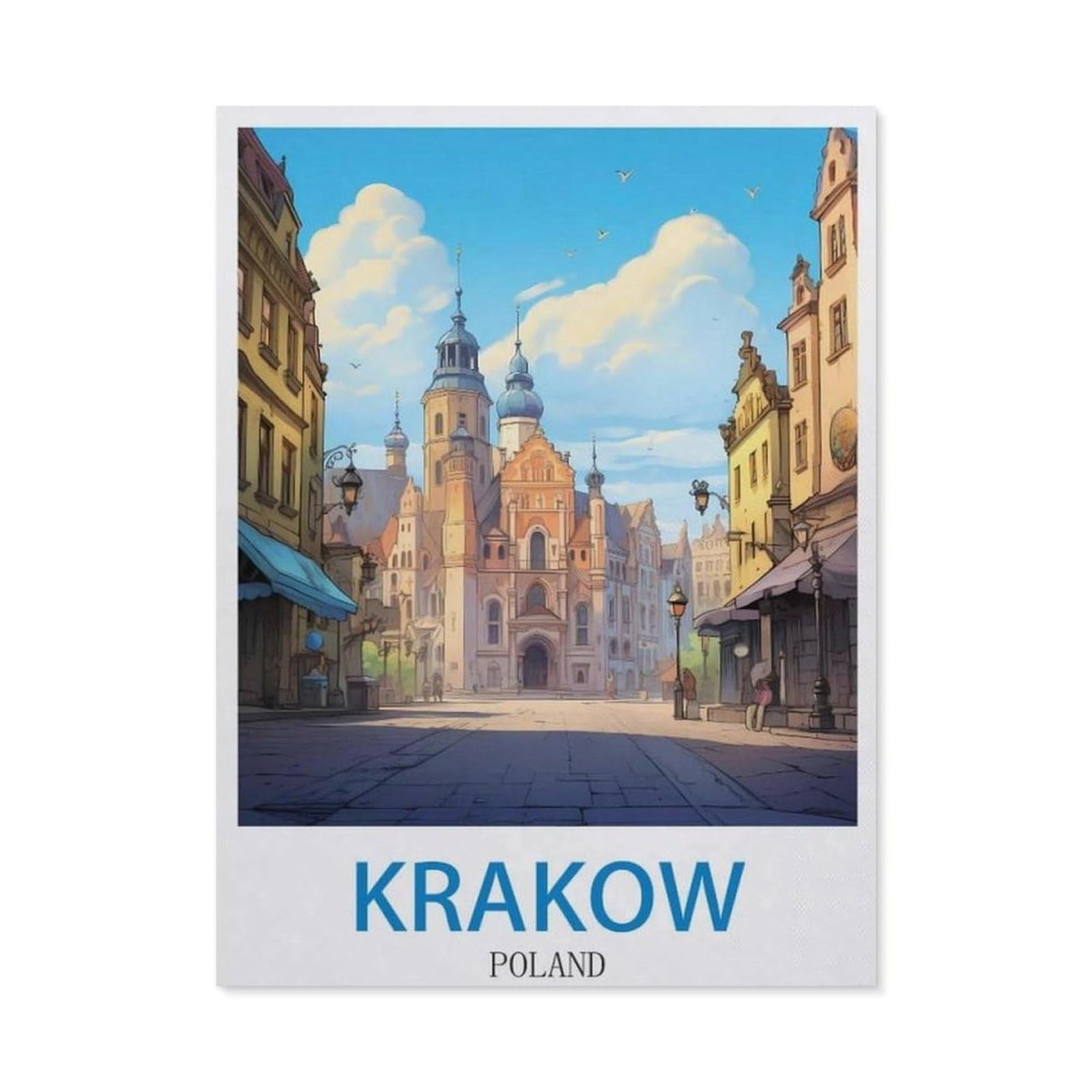 Metal Tin Sign，Krakow Poland，Tin Sign Vintage Rustic Decor Cave Coffee Shop Bar Bedroom Home Wall Decor Nostalgic Tin Sign(15x30cm）6x12 inch-EE73