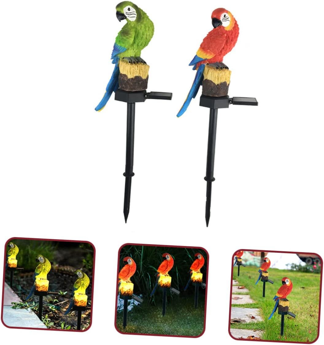 Backyard Parrot Decor Solar Parrots for Garden Stake Lamp Abs Resin Material Night Garden Lighting