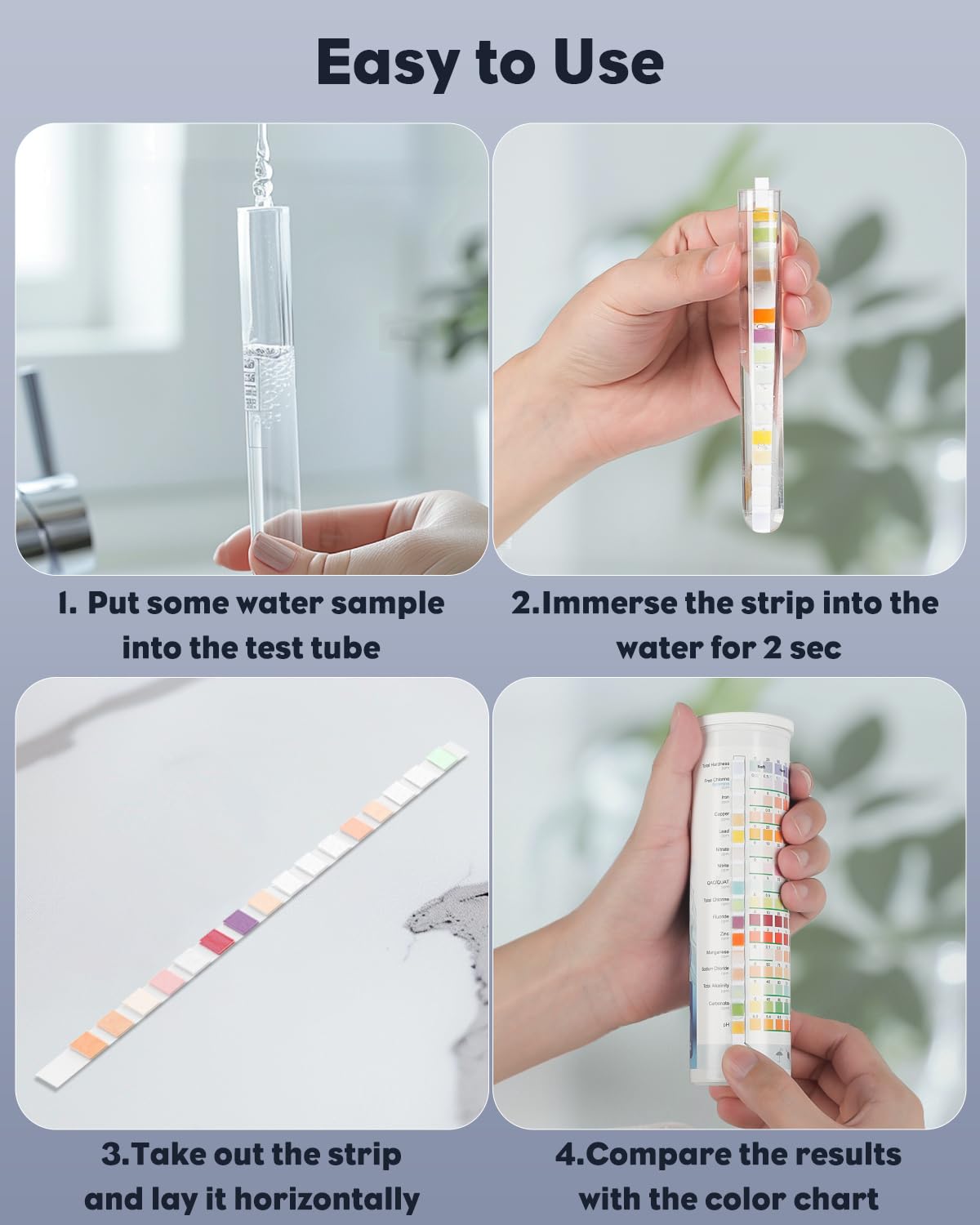 Pawfly 21 en 1 Kit de Prueba de Agua Potable, 125 Tiras para el Agua del Grifo Piscina Acuario, hogar Tiras de Prueba de Calidad del Agua para pH dureza Cloro Plomo Hierro Cobre nitrato fluoruro