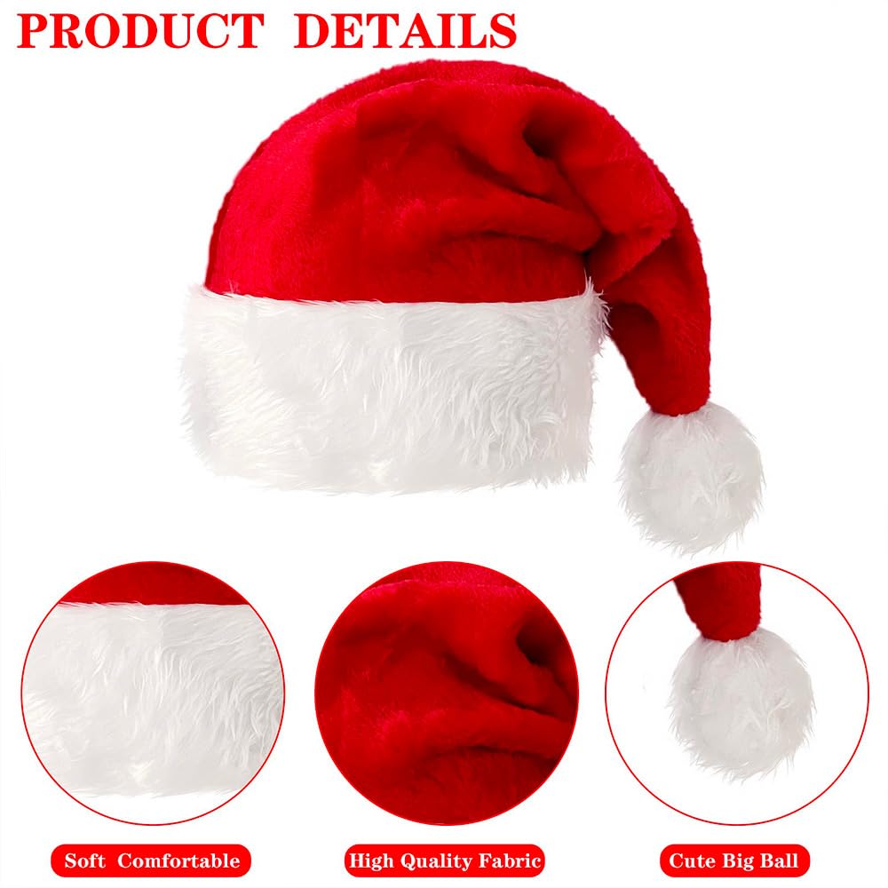 Sombrero de Navidad para adultos, sombrero de Papá Noel, sombrero de Papá Noel para hombres y mujeres, regalos de fiesta de Navidad, suministros de fiesta de Año Nuevo