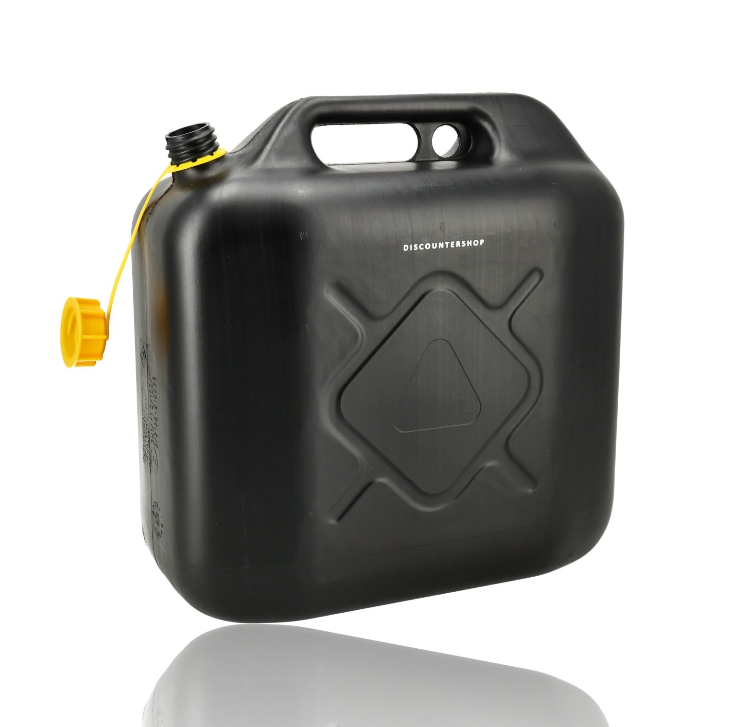 Jerrycan 20l Gasolina Juego de 5 | Plástico (HDPE) y ONU aprobado | Jerrycans de combustible de plástico para gasolina y diesel con tapón de rosca y boquilla - Negro