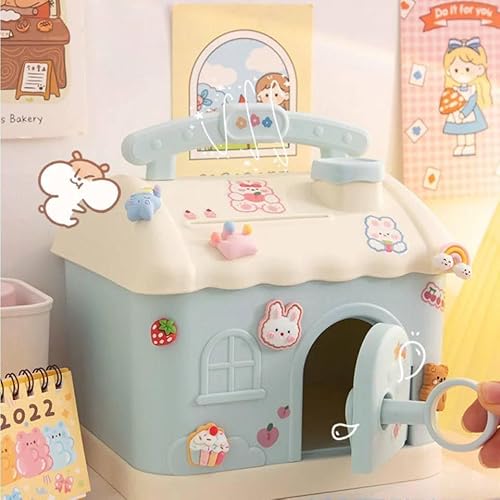 حصاله اطفال شكل بيت هخليى OLNA حبوحوا حشووا اللى فنفس فيه ونعهم تهم على نفس BA وكمان فيه مكان للفللس الورق وممكان للكيوينز