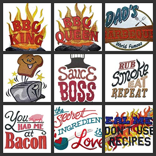 Lets go Outback for BBQ Apron Design [Toaster with Happy Toast] Embroidered Iron On/Sew Patch [6.14 X 4.83]Made in USA]