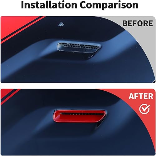 Miniatura 9 de JWWY para Challenger Hood Air Conditioner Air Outlet Trim para Dodge Challenger 2015-2022, ABS Carbon Fiber 2pcs