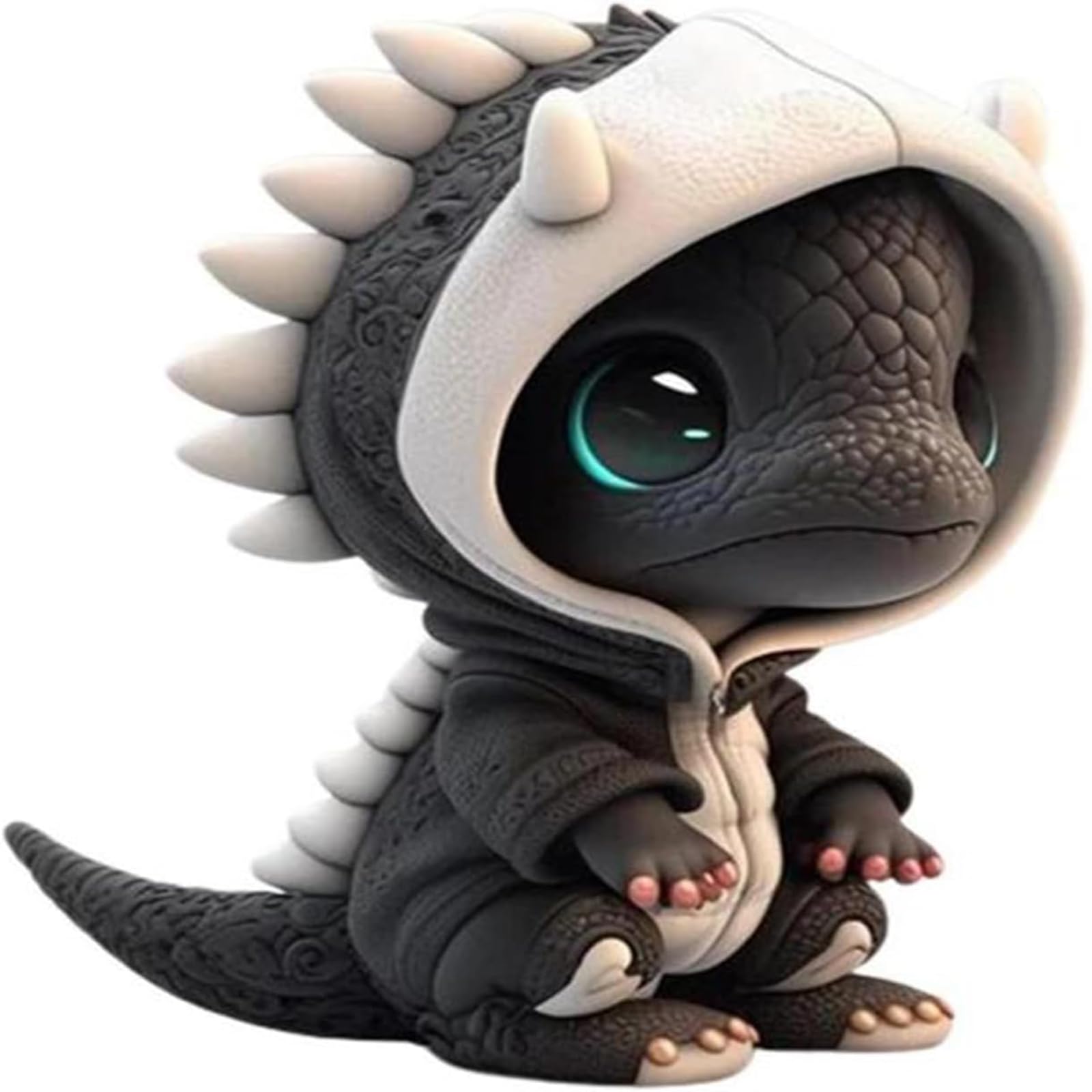 Ysaca Cool Dragon Figurines, Cute Cartoon Dragon Statues Unique Handcrafted Resin Dragon Statue Ornaments for Home Desk Office Garden (D)
