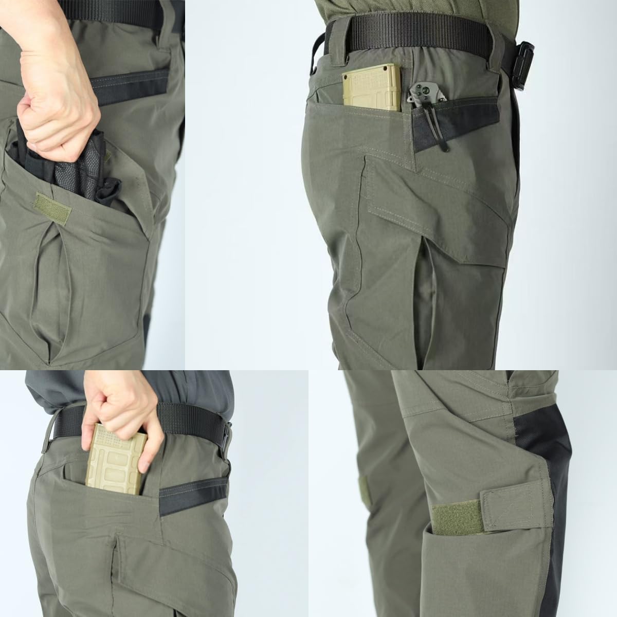 didelia - Il Pantalone tattico Che resiste a Tutto, Set 2 Pezzi | Tessuto ripstop DWR idrorepellente, 7 tasche cargo, ginocchia rinforzate, vita elastica per lavoro outdoor