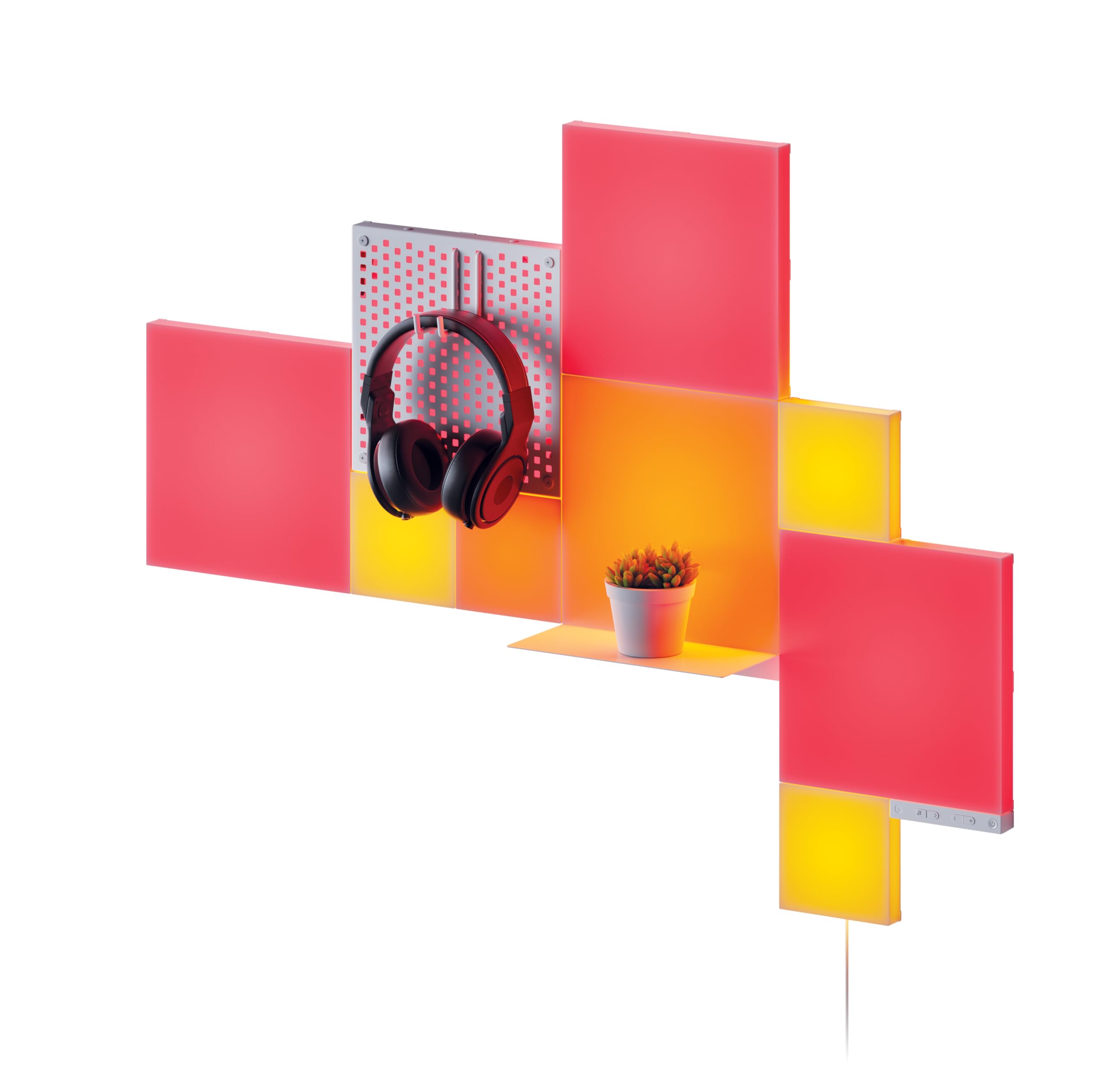 Nanoleaf Blocks Starter Kit | 10-Pack Combo, RGBW farbwechselnde Wandlampen, Lichtpanels & Regal, Pixel-Art-Style, App- & Sprachsteuerung (kompatibel mit Alexa, Apple & Google Home), Deko & Gaming