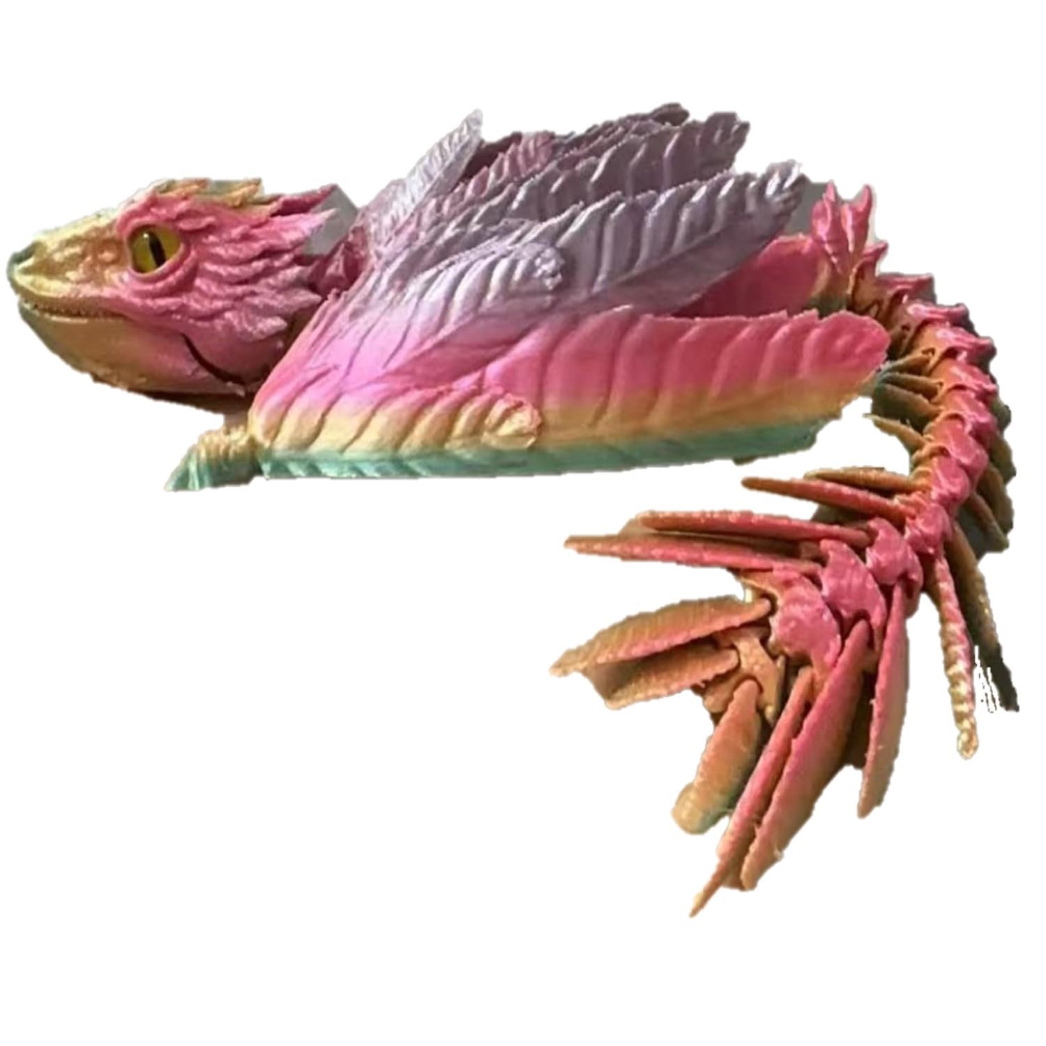 Feathered Wyvern Dragon,3D Printed Dragon, Articulated Dragons with Wings, 3D Printed Toys, Desktop Pet - Perfect for Fantasy Enthusiasts (pink)
