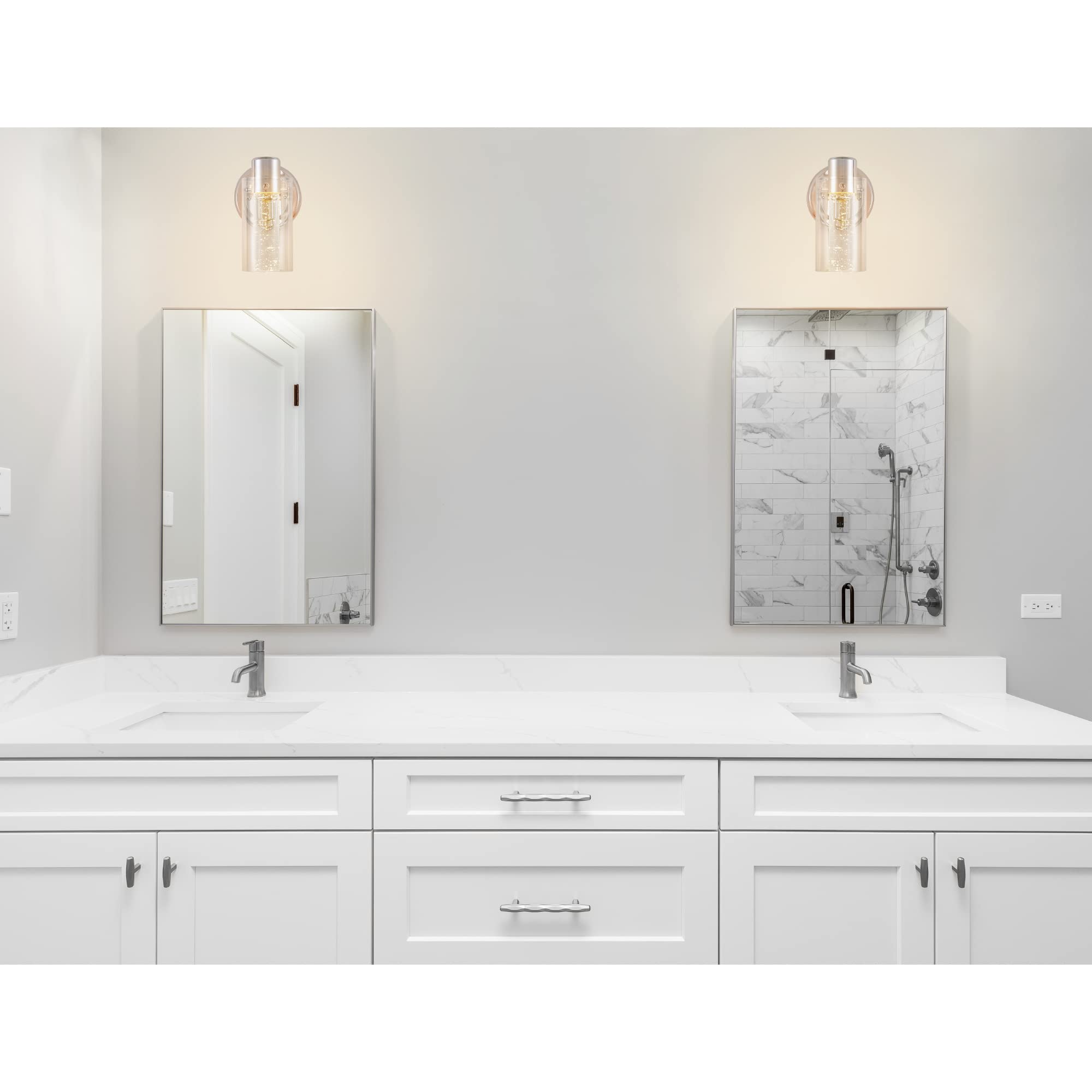 Ultralux Bubble Glass Integrated LED Vanity Light - Wall Mounted, TRIAC Dimmable 12W, 3000K Bathroom Sconce - Energy Efficient Modern Bathroom Light Fixture (1-Light, Chrome Finish)