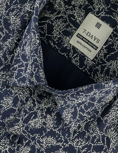 Image of 7-DAYS Men's Premium Printed Shirt - 100% Cotton, Regular Fit, Full Sleeve, with Pocket - Versatile for Formal Occasions and Casual Wear