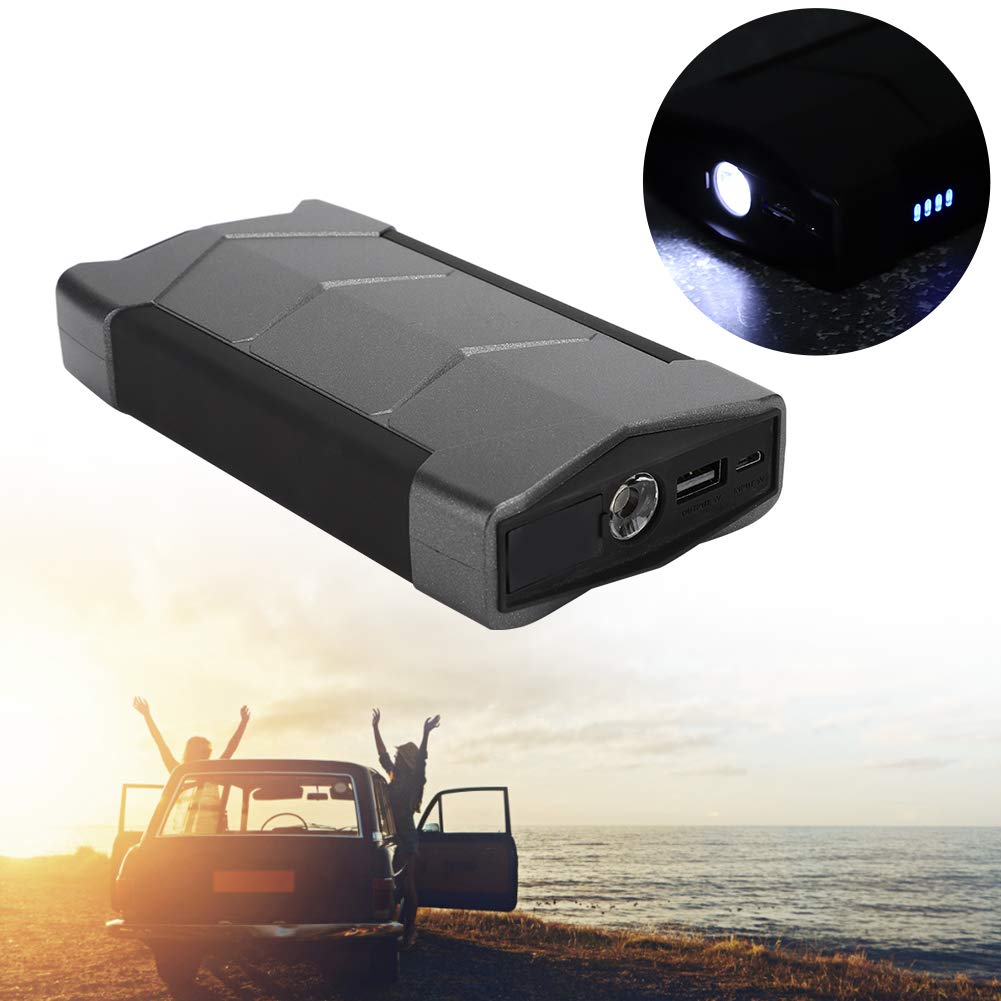 Arrancador de Batería de Coche Portátil, Cargador Negro de 12000mAh, Banco de Energía, Diseño Compacto, Kit de Emergencia, Impermeable, a Prueba de Polvo