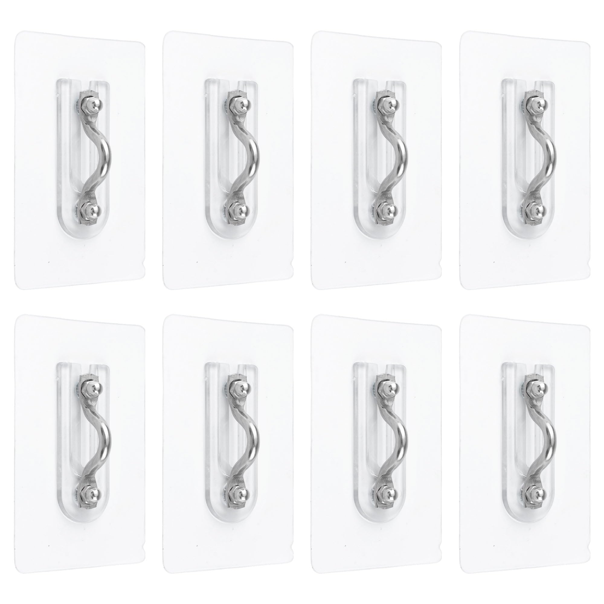 UFURMATE 8Pcs Self Adhesive Ceiling Hook with U-Ring, Transparent