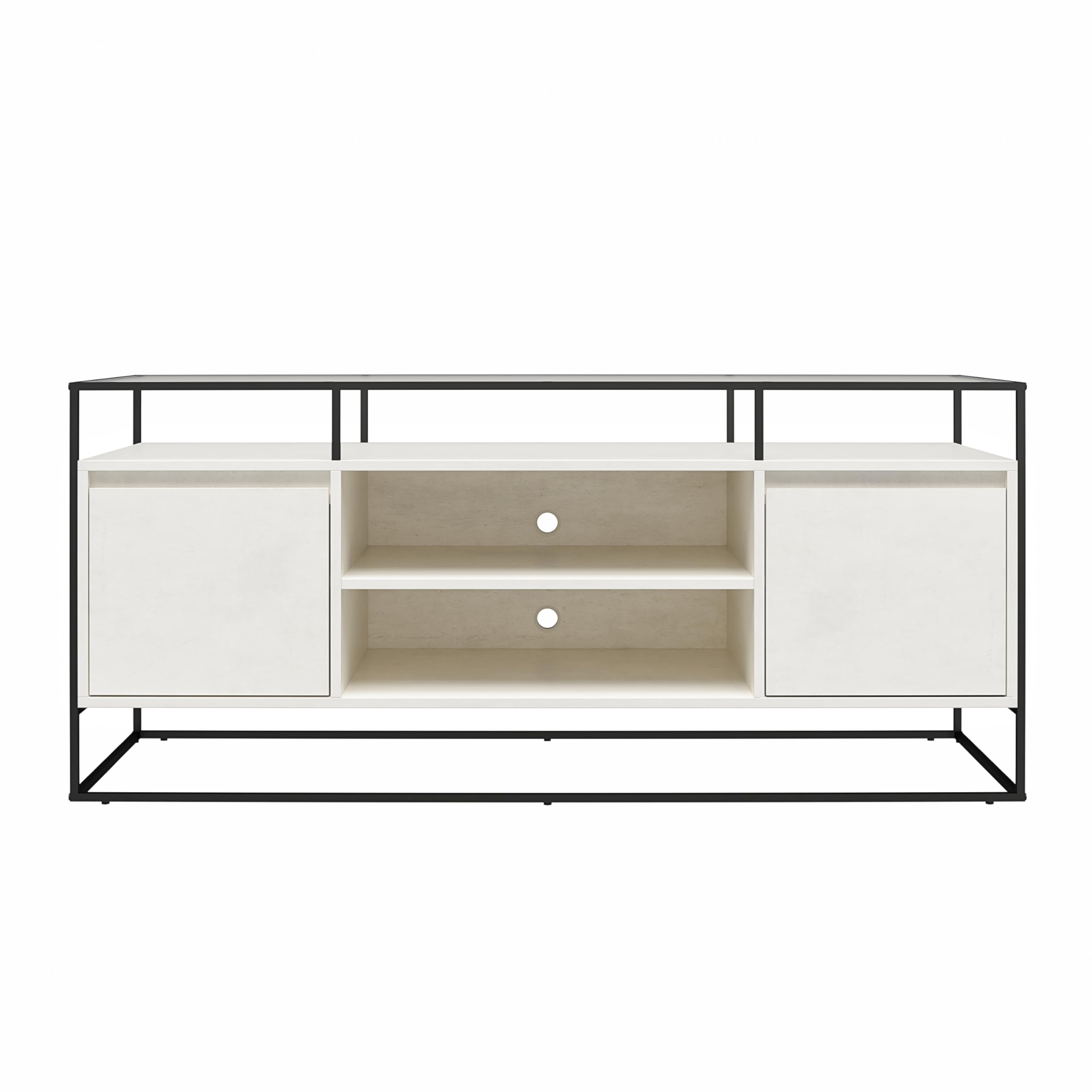 Ameriwood HomeCamley Modern Media Console TV Stand for TVs up to 54", Plaster