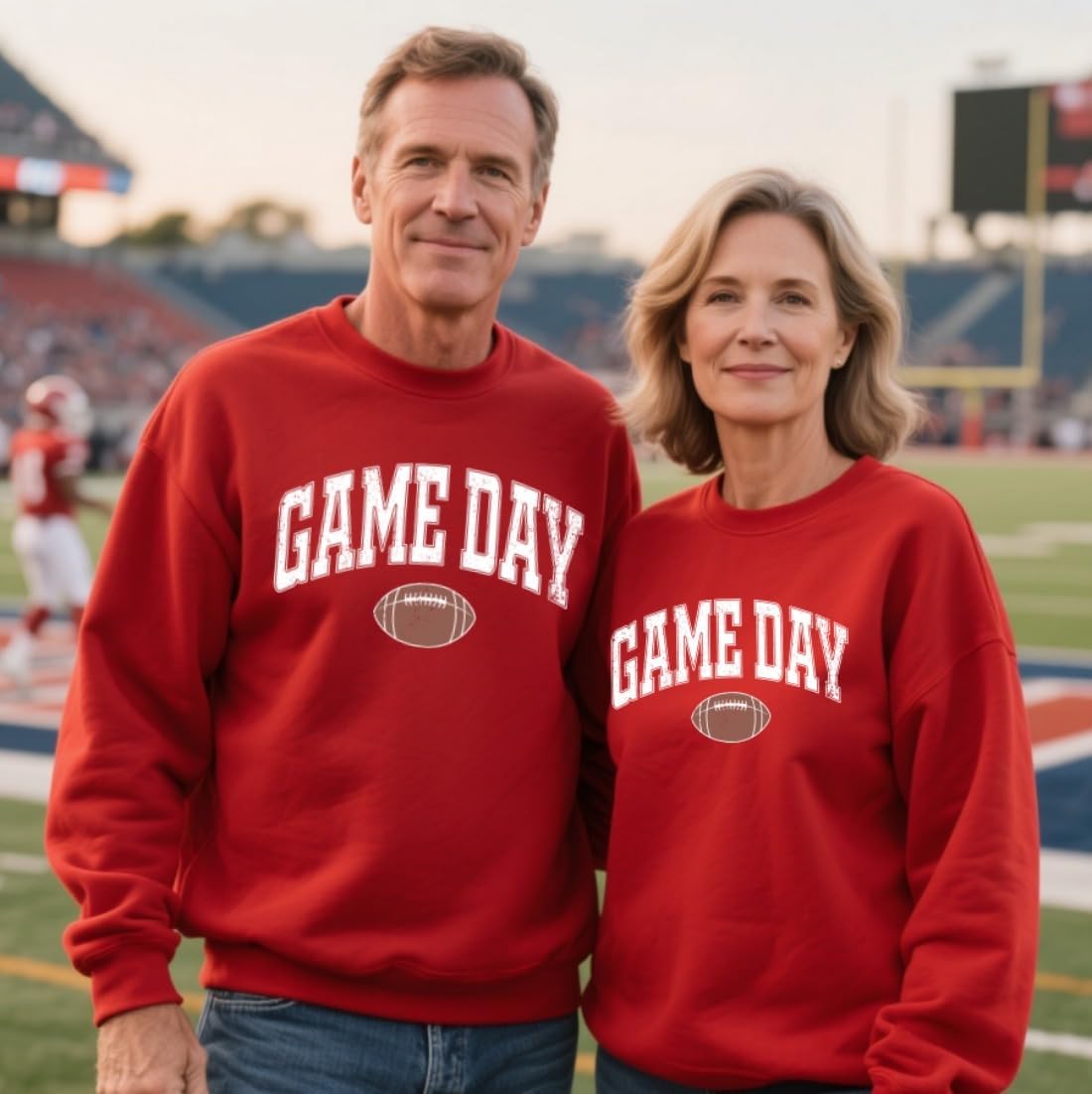 Game Day Sweatshirt for Women Cute Football Graphic Pullover Shirt Football Season Long Sleeve Tops - Image 5