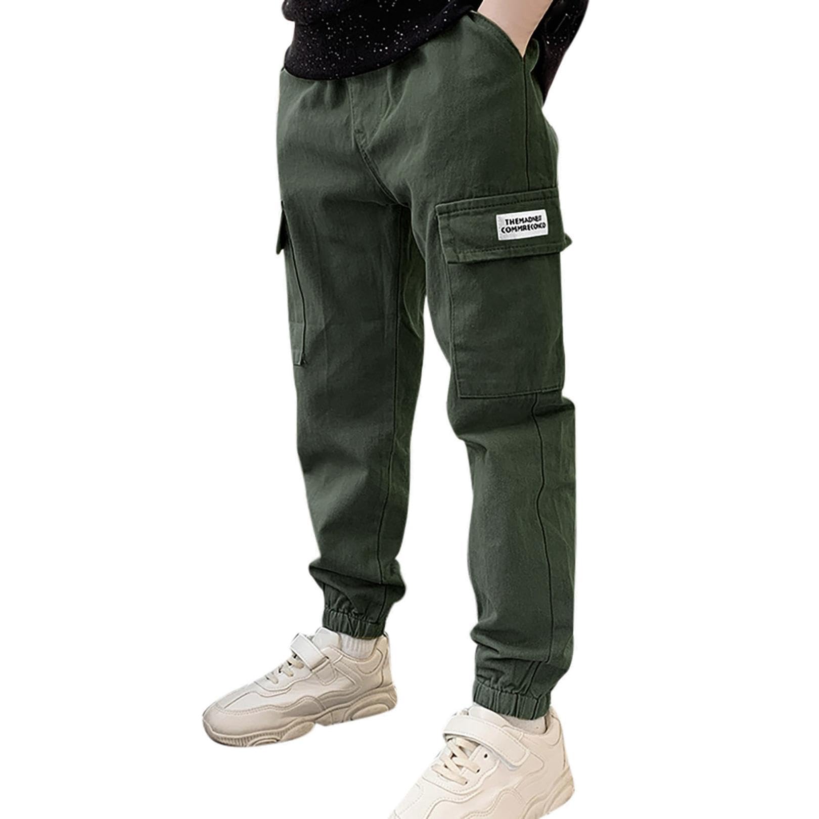Pantalon Cargo Ado Garçon Taille élastique Large 8-15 Ans Pantalon Ample Enfant Garcon Hiver Pas Cher Confortable Casual Sport Jogging Streetwear Sweatpants