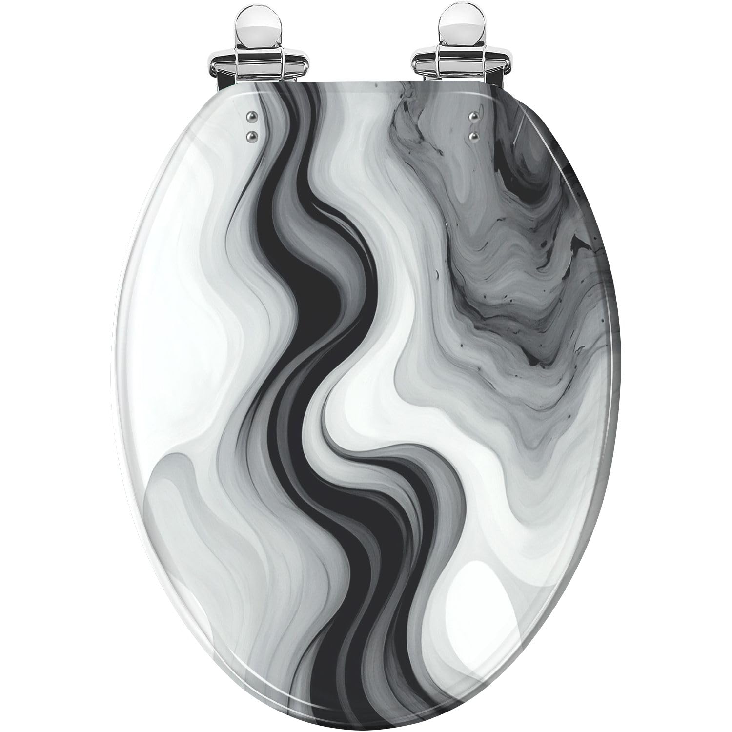 Gutuyehkea Multi3 Marble Texture Elongated Toilet Seat Slow Close Quick-Release Hinges Resin Easy To Clean(,18.5X14.5)