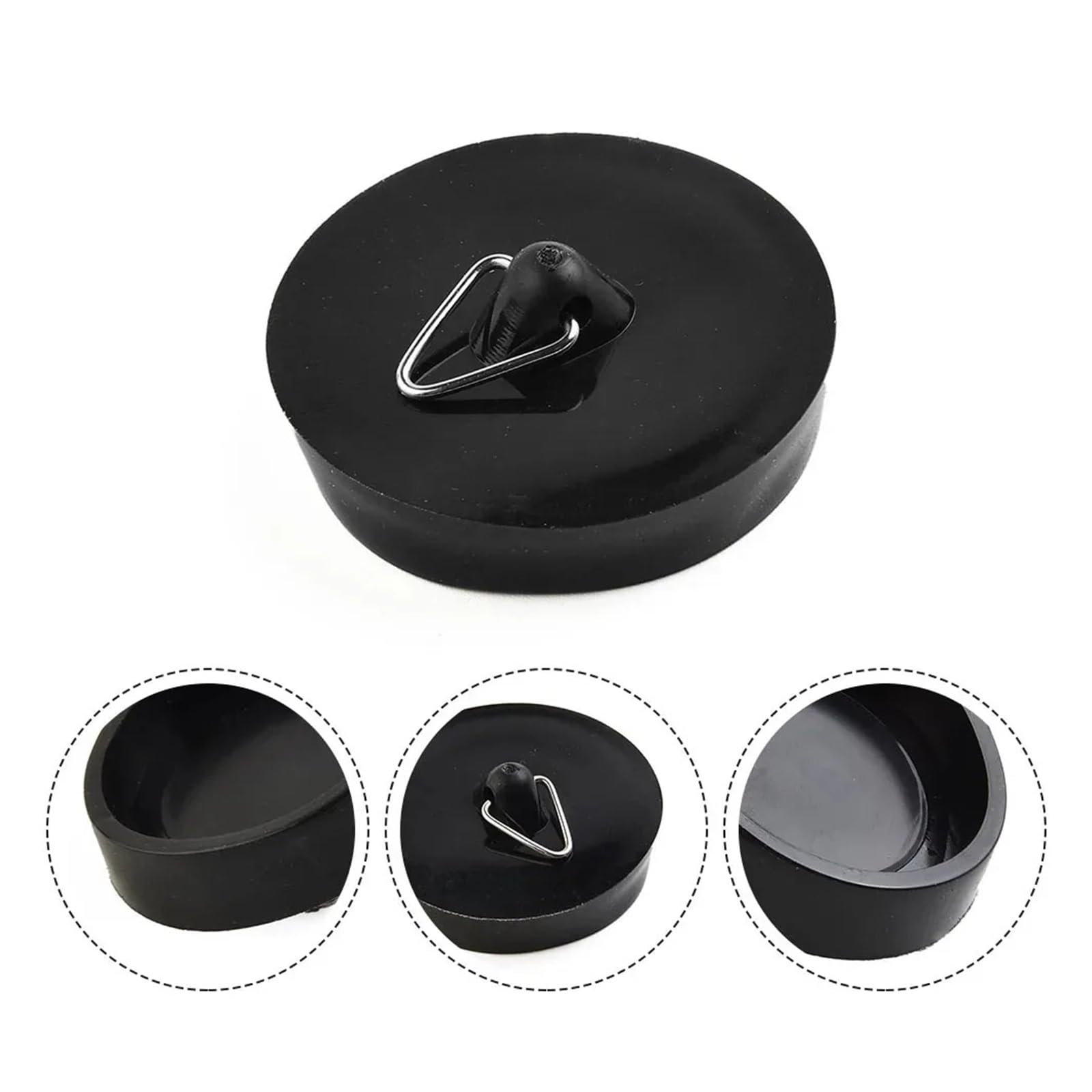 Tappo di scarico in gomma per lavandino Tappo di scarico in gomma for vasca da bagno, cucina, lavelli for lavanderia - Nero Confezione multipla(Black-30pcs)
