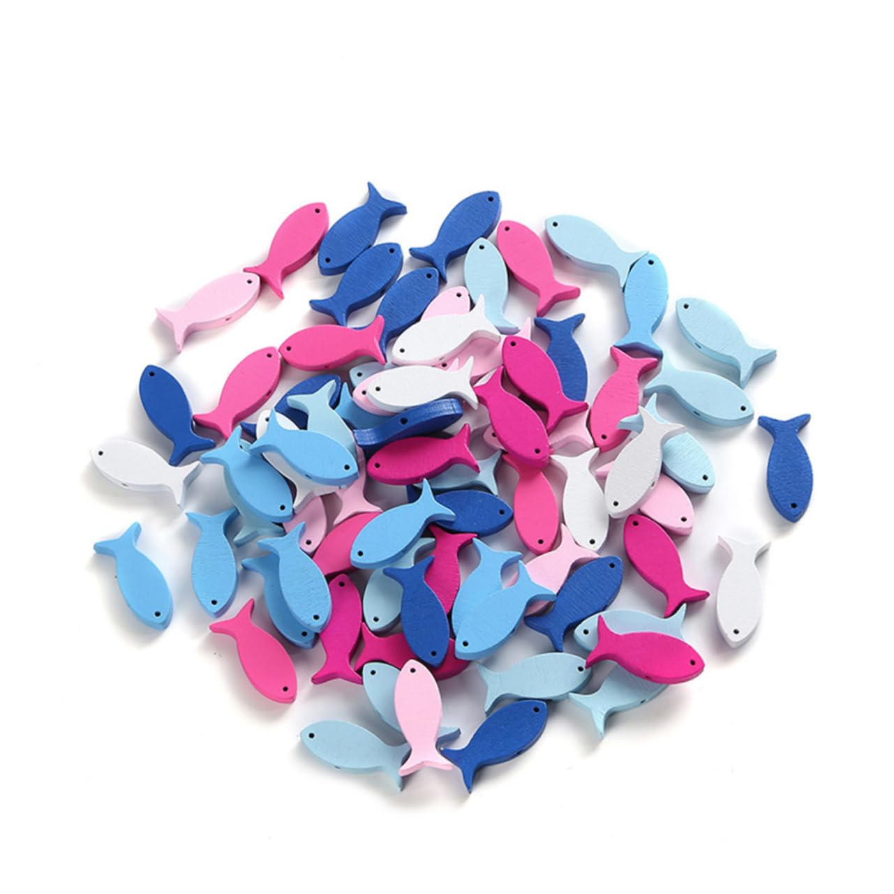 Amazon.co.jp: RORPOIR Diy木製魚オーナメント 100個セット 室内装飾用