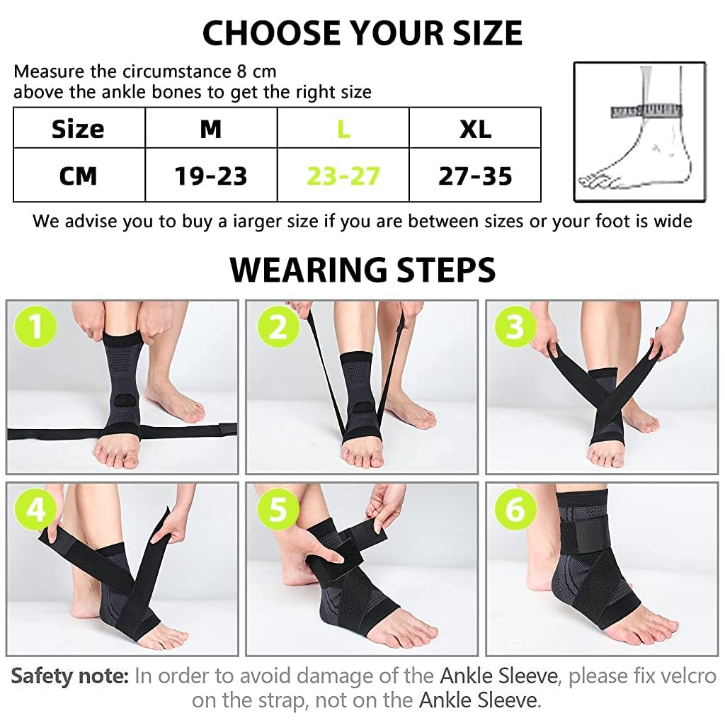 Cetaplast Ankle Support for Ligament Damage Sprained Ankle, Achilles Tendonitis Foot & Plantar Fasciitis Support Strap, Heel Pain Relief & Wrap for Compression Black Grey (M) - Image 2 thumbnail