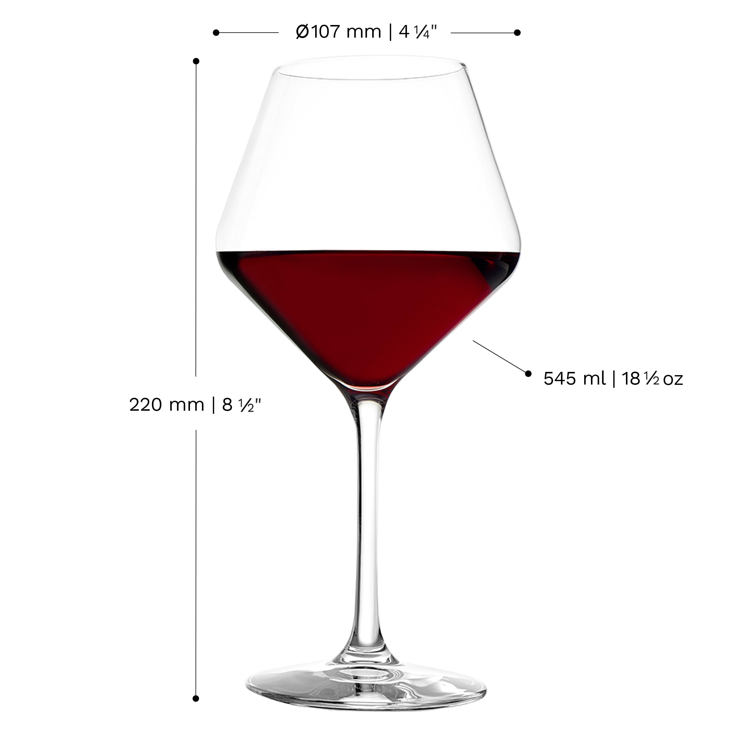 Stölzle_Lausitz 377-00-00 Revolution Verres à vin Bordeaux, Transparent, 540 ml Capacité, Lot de 6