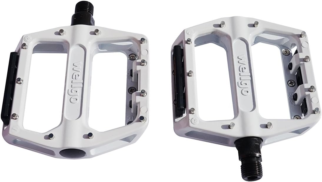 New Wellgo B087U Ball Bearing Aluminium Mountain BMX Pedal with Reflector White