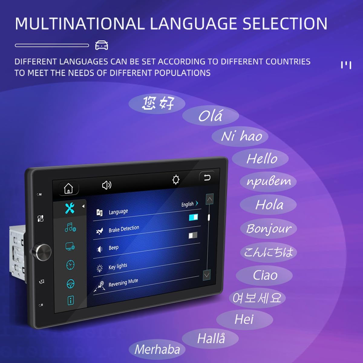 VIGORWORK 1531C Car Radio Language Selection