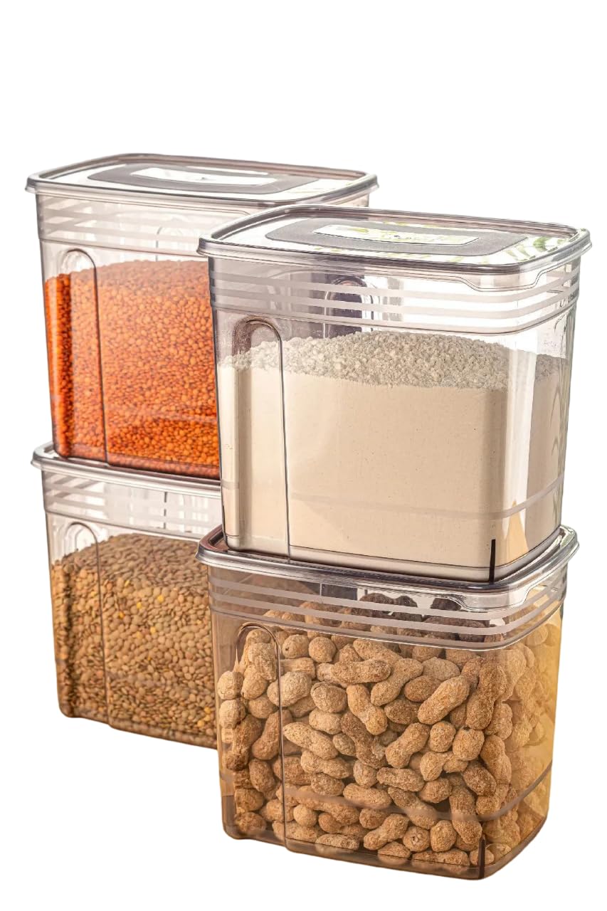 Generic 4-Piece 5.5L Grey Rectangular Food Storage Containers with BPA-Free Lids HF-TK-KS-O-021