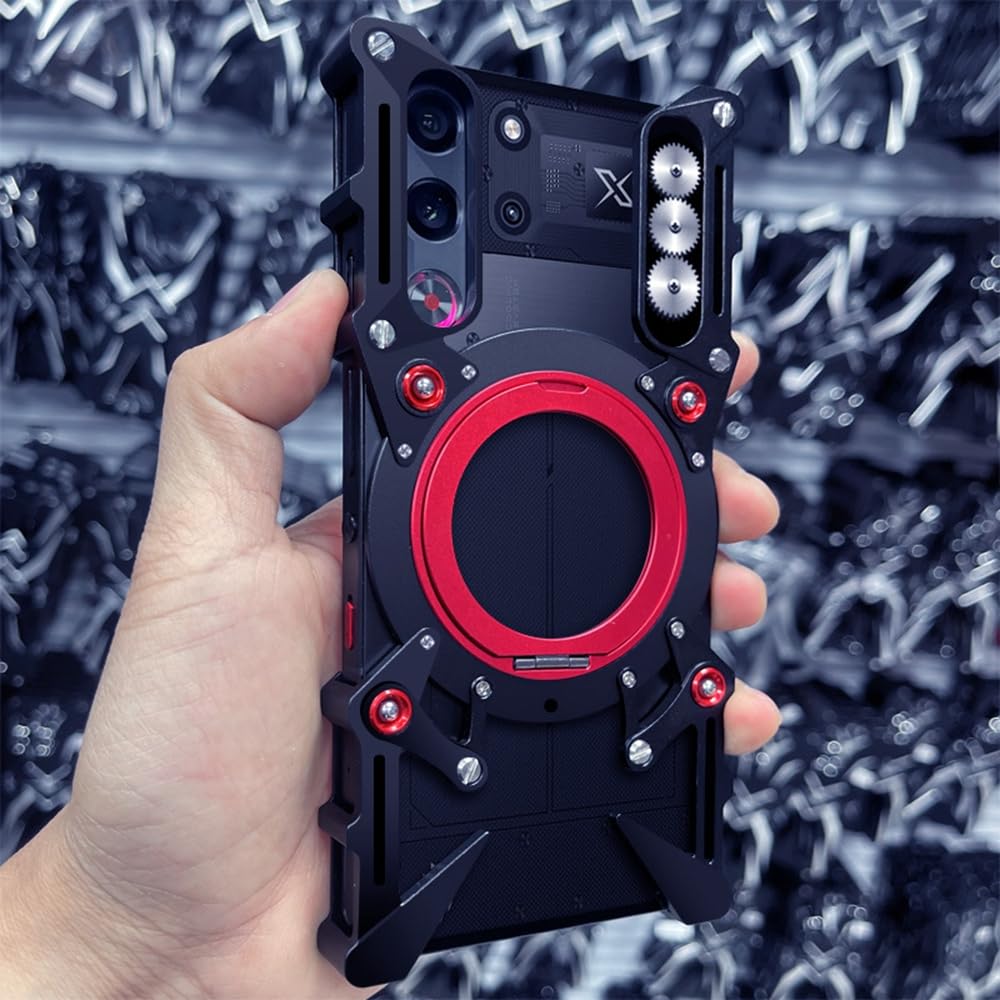 Funda de Teléfono Móvil para Nubia Redmagic 11 Pro, Carcasa para ZTE Red Magic 11 Pro+, Estuche con Marco Metálico, Armadura -Negro