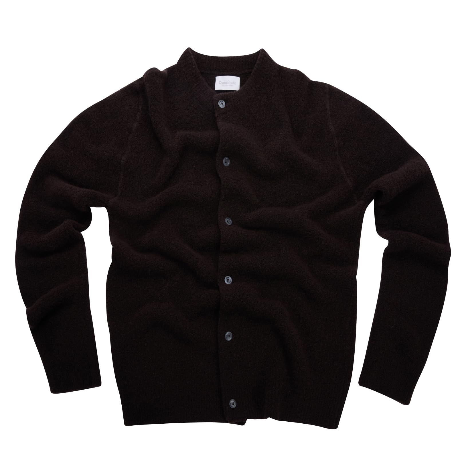 Diana Studio - Cardigan in Maglia in Lana Merino, Effetto Bouclè, Uomo, Casual Fit