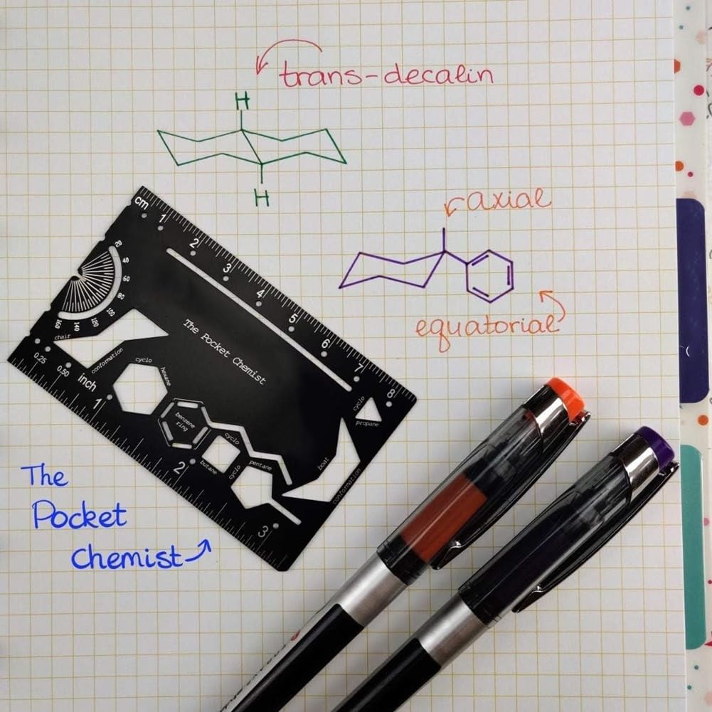 Kit D'Outils Multifonctions Pocket Chemist pour Chimie Organique, Pochoir de Dessin, 7,6 Cm, Genius Lab Gear