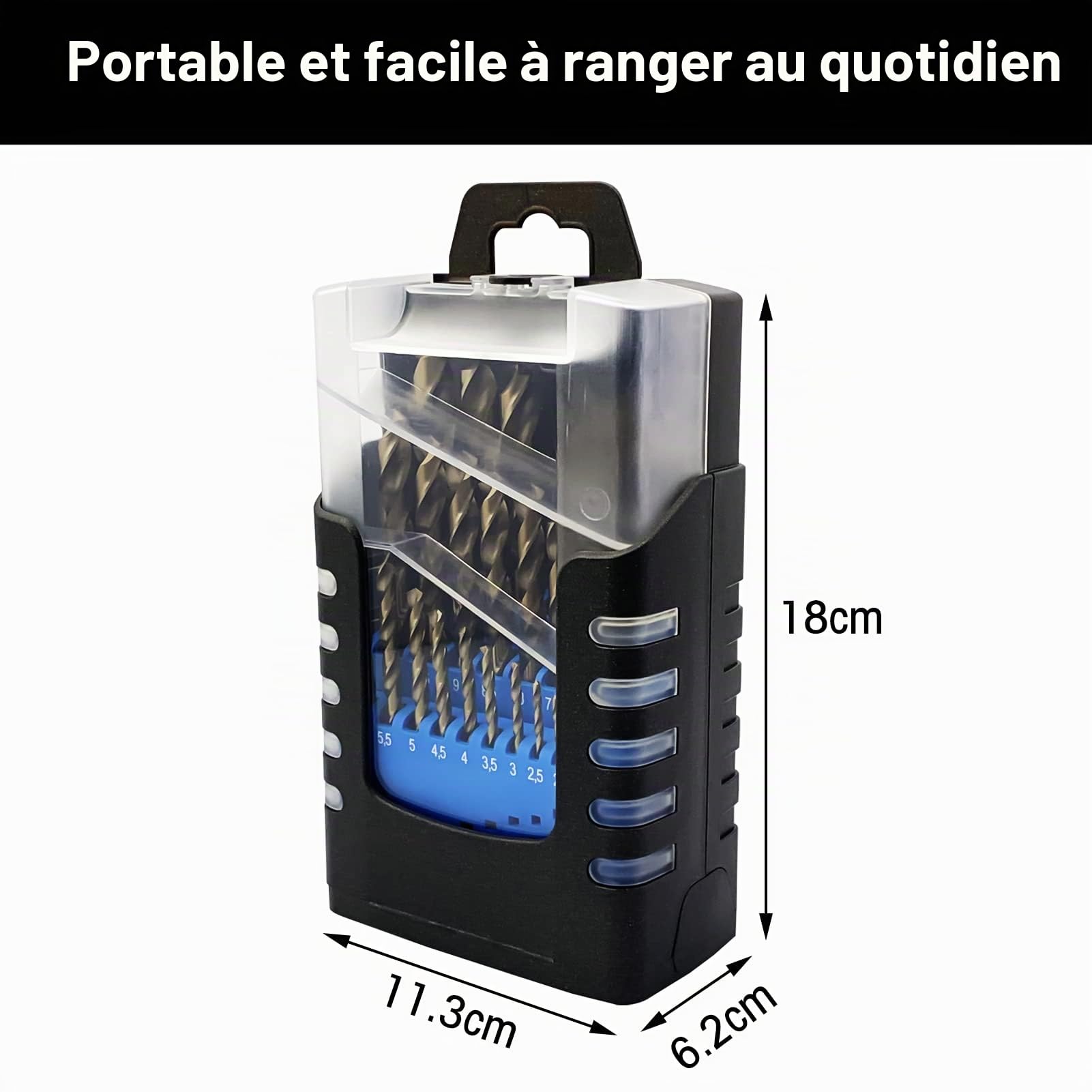 Ensemble de forets au cobalt, 25 pièces (1,0 à 13,0 mm) HSS-G M35 Cobalt 5% DIN338 pour métaux, pour acier inoxydable, métaux durs, fonte avec boîtier de rangement