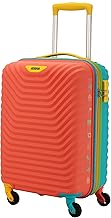 American Tourister Cabin Trolley Bag for Travel|Splash 55 Cms Polycarbonate Hardsided Small Luggage Bag|Speed_Wheel 8 Wheel Suitcase for Travel|Trolley Bag for Travelling, Coral/Teal