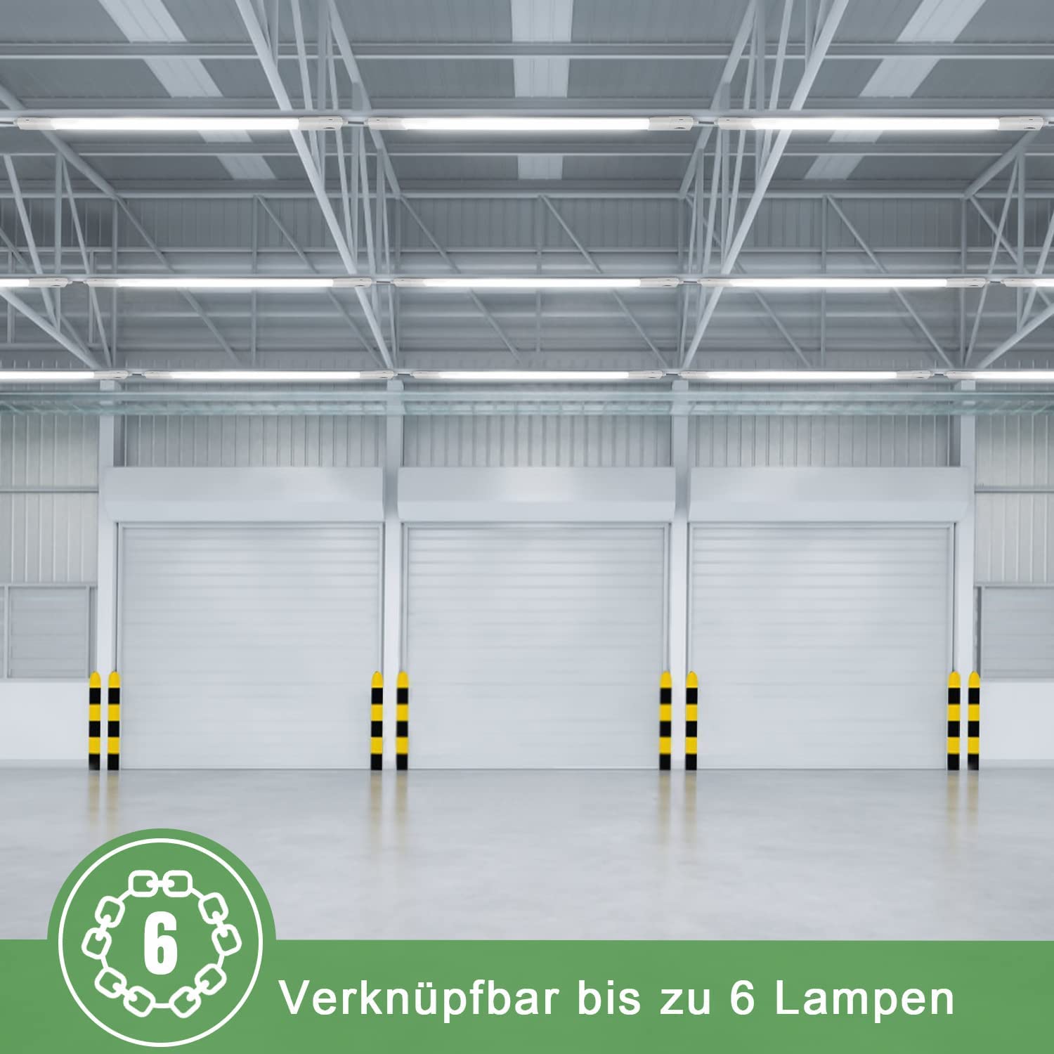 1 Stück LED Feuchtraumleuchte 150cm, Verknüpfbar Ultraslim 4000K LED Deckenleuchte Röhre [60W, 7000LM, IP65 Wasserfest] Feuchtraumlampe Wannenleuchte Werkstattlampe Garagelampe Kellerleuchte