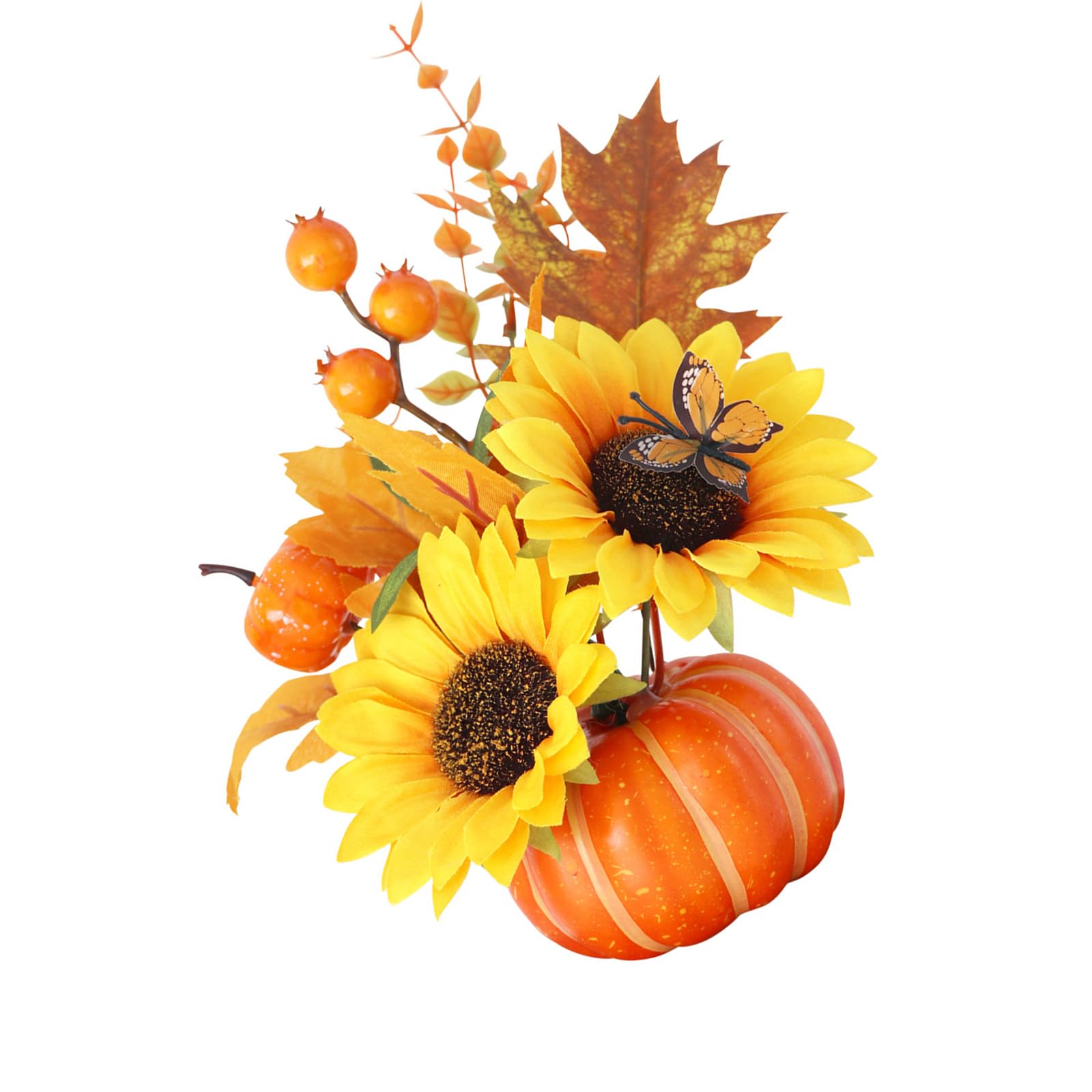 Autumn Tabletop Decor Faux Pumpkin Centerpiece for Fall Harvest Home Display, Freestanding Seasonal Accent, 1 Piece Harvest Tabletop Decoration Thanksgiving Centerpiece Autumn Mantel Decoration Dining