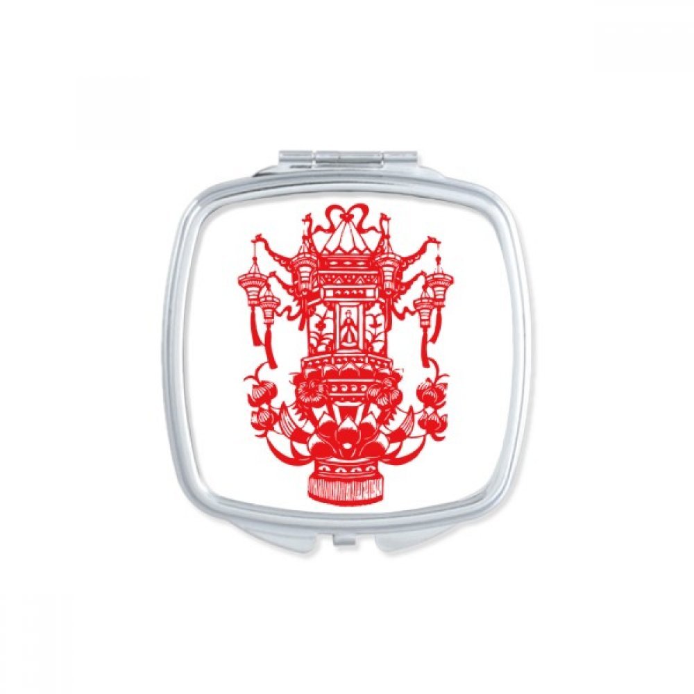 Miroir de poche mignon carré pour les retouches maquillage en voyage