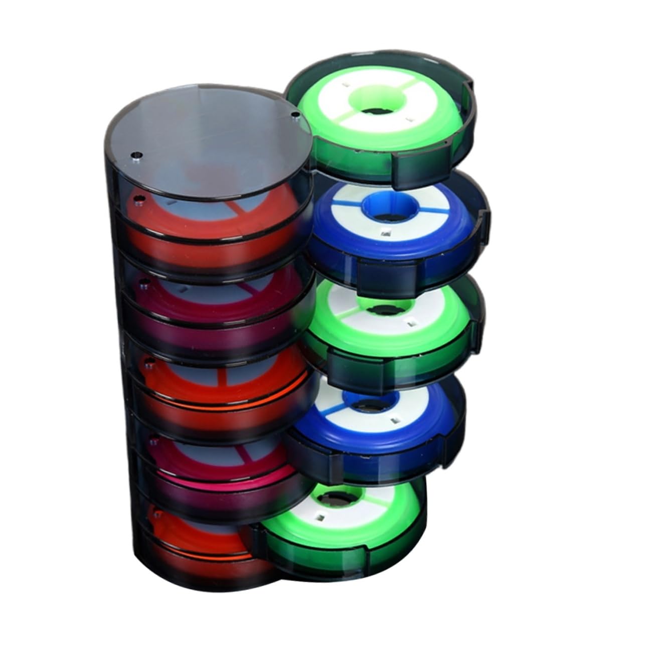 POPETPOP 10PCS Large Silicone Fishing Line Bobbins Multi Purpose Rainbow Rotary Spools for Easy Rig Storage Lightweight Fishing Gear Accessories Color Random Random Color