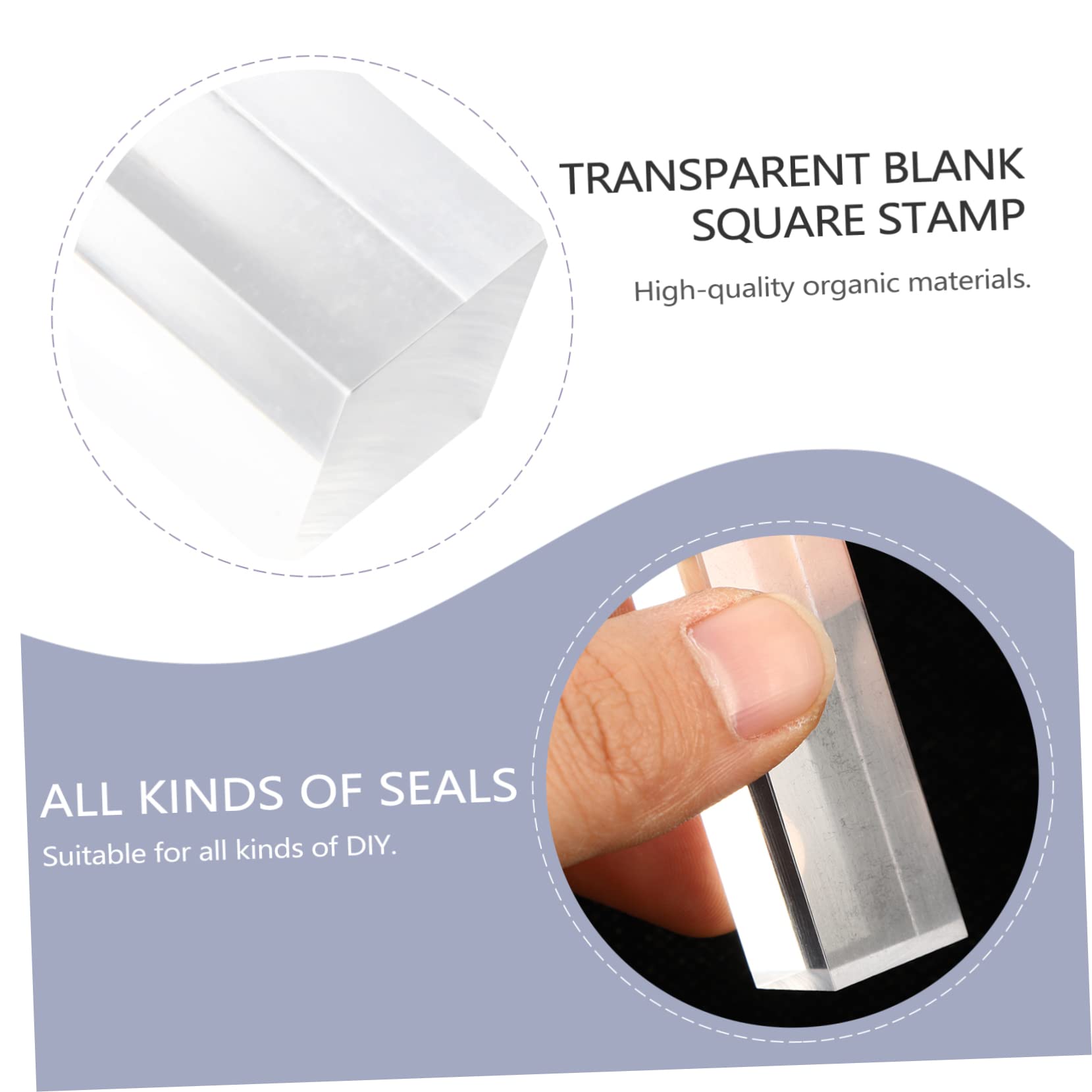 HONMEET 5pcs Square Stamping Seals Acrylic Block Stamps for Scrapbooking DIY Crafts