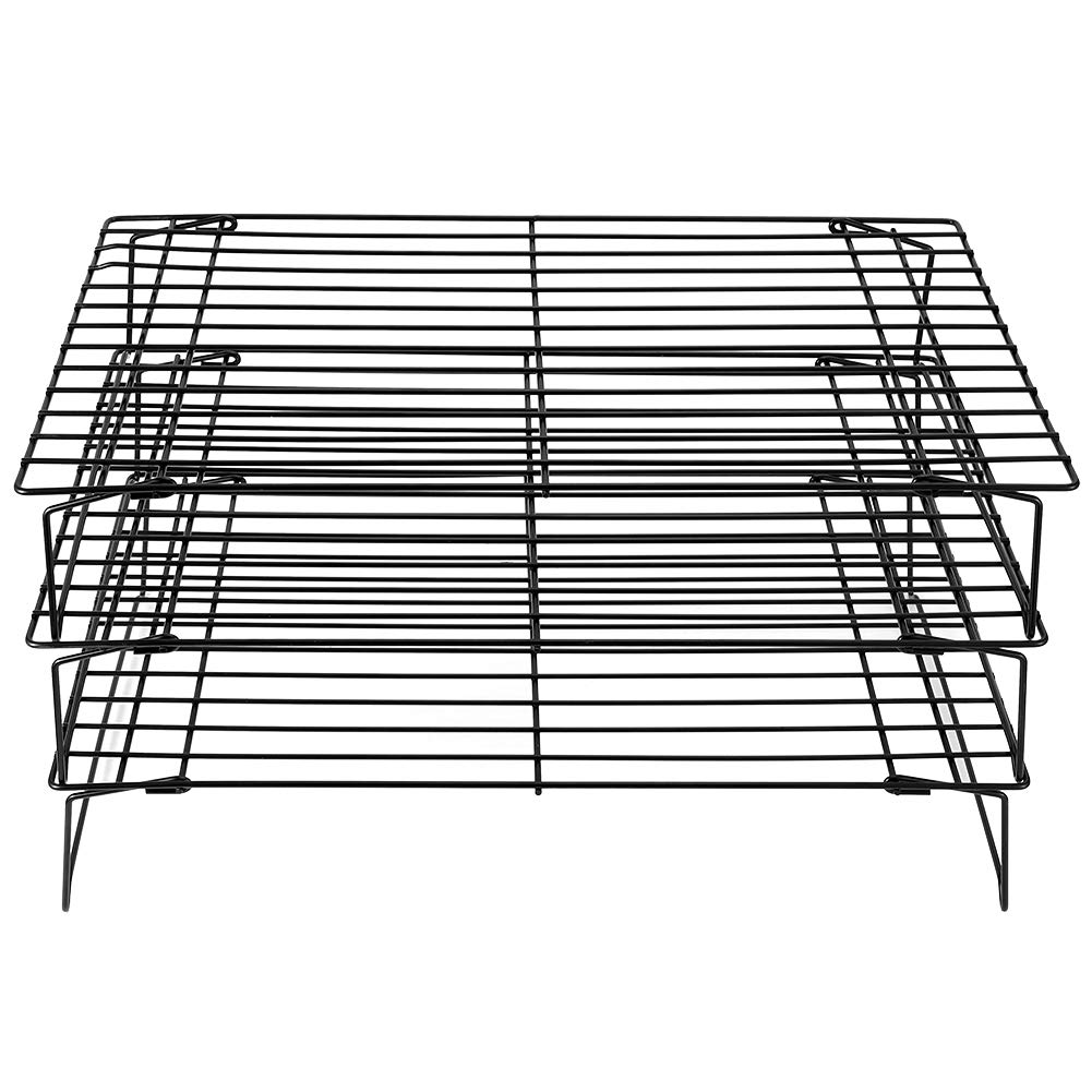 FLEXMAN 3 Layer Cooling Rack, Iron Non Stick Folding Wire Rack, Wire Cooling Racks, Cookie Cooling Rack, Baking Supplies for Baking, Roasting, Drying, Cookies, Cakes, Muffins