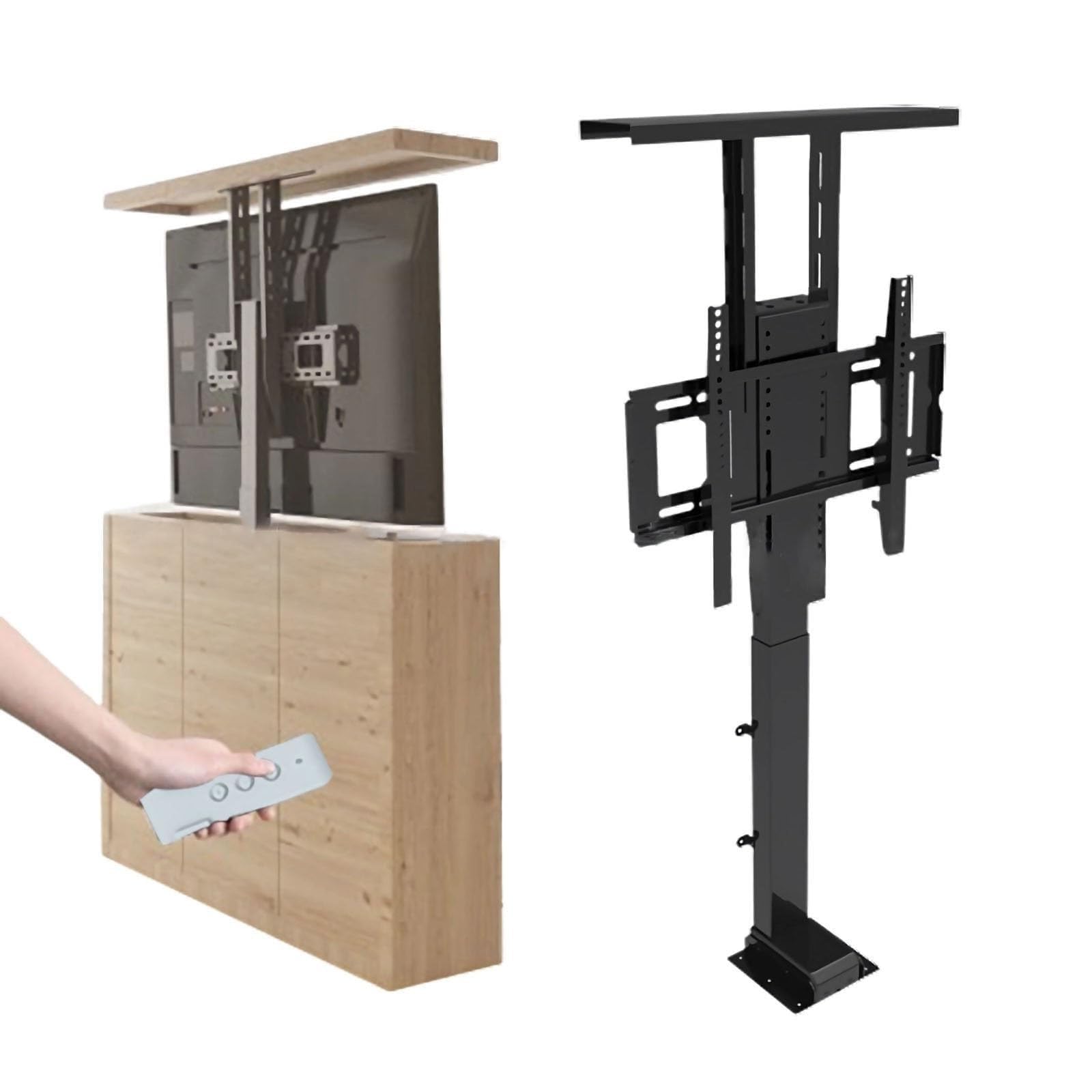 HPTHLY Motorized Tv Mount Lift With Remote Control - Adjustable Tv Mount Bracket, Electric Tv Lift,Can Be Hidden In A Cabinet Motorized Tv Mount,Up To 60Kg,Travel Less Than,For Tv 42(For Tv 42)