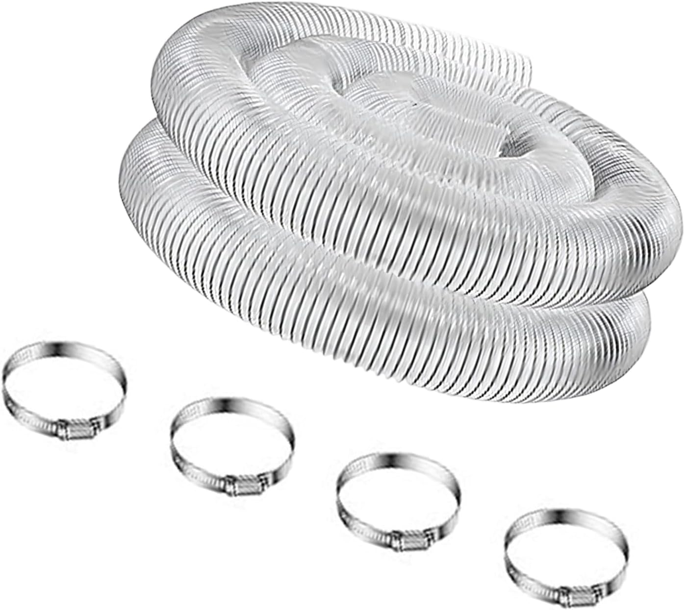 Heavy Duty PVC Collection Hose 300cm Long See Through Flexible Vacuum Tube for Woodworking Shop
