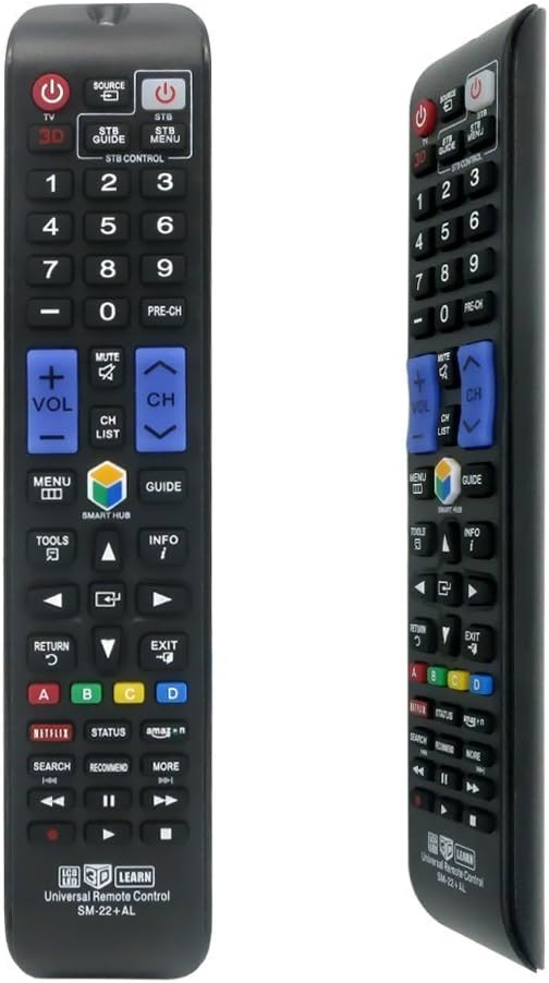 Universal Remote Control for All Samsung TV Remote LCD LED QLED SUHD UHD HDTV Curved Plasma 4K 3D Smart TVs, with Shortcuts for Netflix, Smart Hub (SM-22+AL)