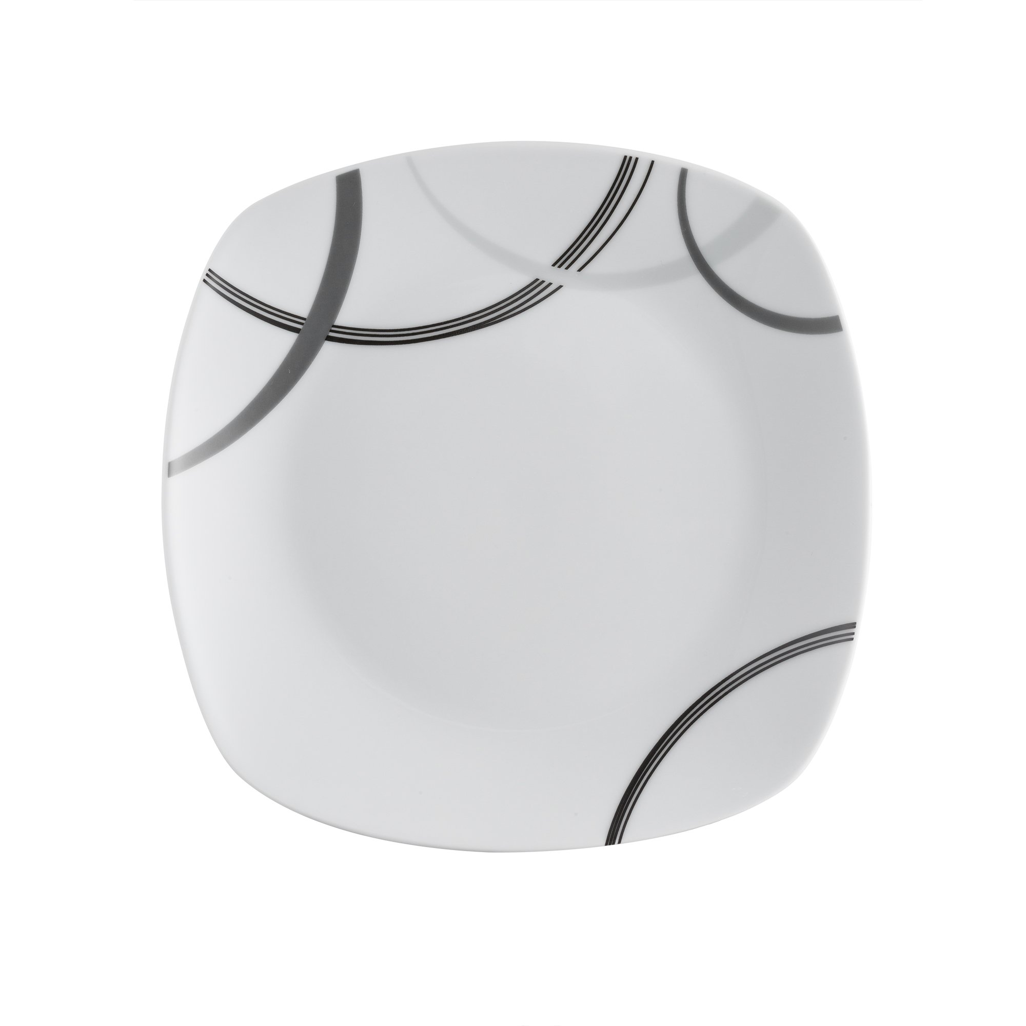 Price & Kensington Black, White/Grey Price And Kensington Mono Geo Side Plate 20.5Cm