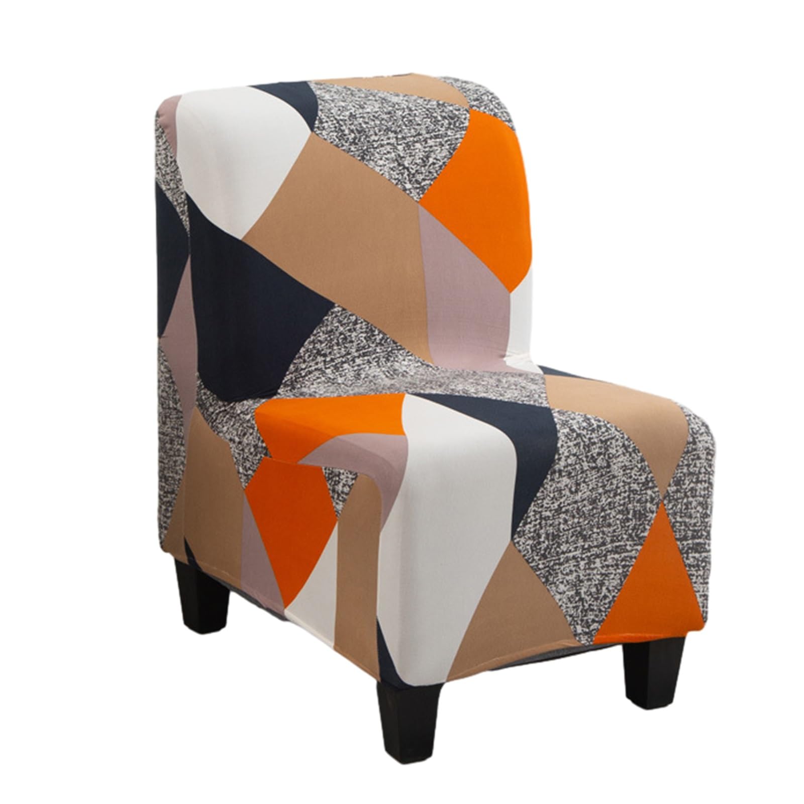 Armless Accent Chair Cover Slipcover, Stretch Printed Removable Washable for Armless Chair Furniture Protector Covers (Color : Square, Size : 1)