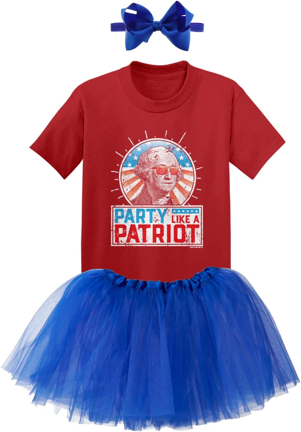 Party Like A Patriot - 4th Of July Fireworks Baby Bodysuit + Tutu Skirt + Bow Headband Set